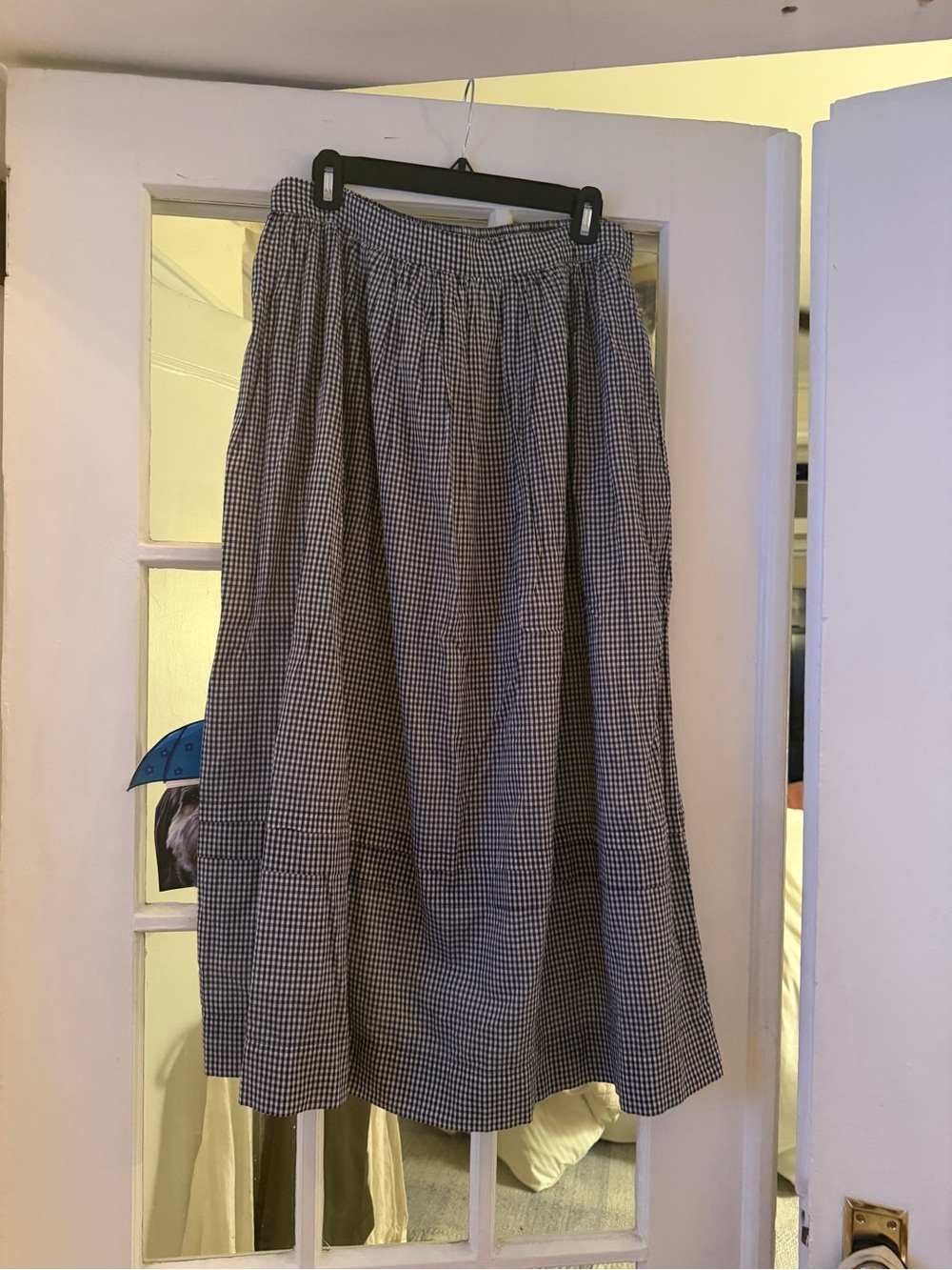 Gap x Dôen Navy & White Gingham Midi Skirt - Picture 2 of 5